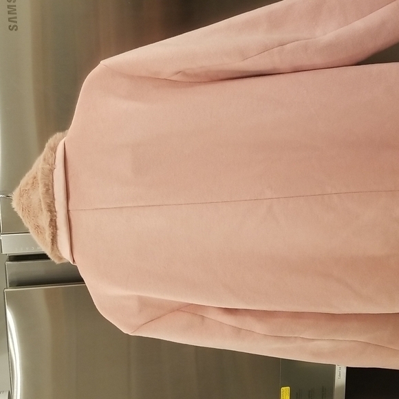 💕REFORMATION💕 Lester Coat ~ Faux Fur Shawl Collar Double Breasted Pink S NWT - Picture 10 of 15